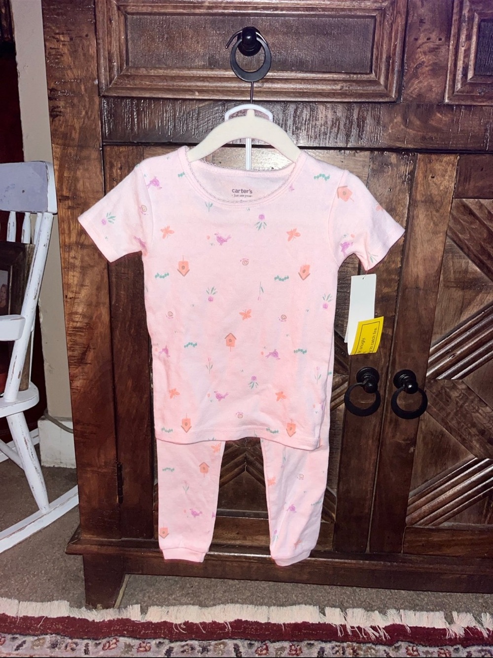 Carter's Pink Bird & Birdhouse Two-Piece Pajama Set